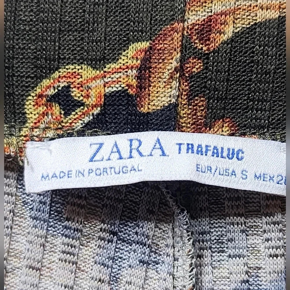 ZARA Wide-Leg Gold Chain Mob Wife Pull On Pants - Size Small - Picture 5 of 8